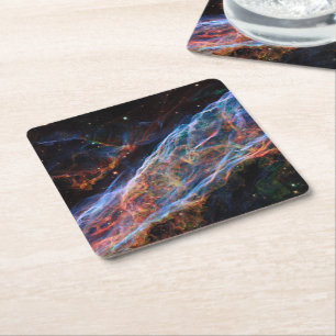 Dessous-de-verre Carré En Papier Veil Nebula Supernova Reste Télescope Hubble