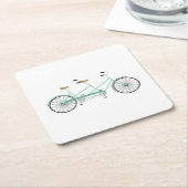 Dessous-de-verre Carré En Papier Vélo Tandem (Incliné)