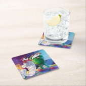 Dessous-de-verre Carré En Papier Vérifier la peinture double (En situation)