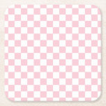 Dessous-de-verre Carré En Papier Vérifier le Motif de tableau de bord rose et blanc<br><div class="desc">à damiers Motif - damier rose clair et blanc.</div>