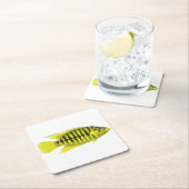 Dessous-de-verre Carré En Papier Veste jaune Cichlid (En situation)