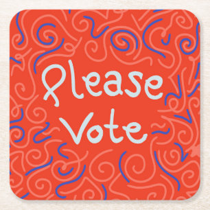 Dessous-de-verre Carré En Papier Veuillez voter