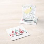 Dessous-de-verre Carré En Papier Vibes de Noël - Festive Tree Design (En situation)