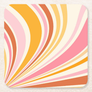 Dessous-de-verre Carré En Papier Vibes rétro colorées