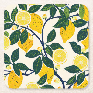 Dessous-de-verre Carré En Papier Vibrant Lemon Grove