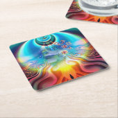 Dessous-de-verre Carré En Papier Vibrations d'âme (Incliné)