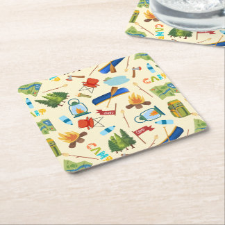 Dessous-de-verre Carré En Papier Vie du camping