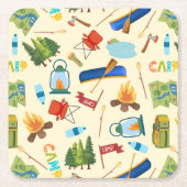 Dessous-de-verre Carré En Papier Vie du camping (Devant)