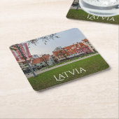 Dessous-de-verre Carré En Papier Vieille ville de Riga en automne (Incliné)