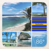 Dessous-de-verre Carré En Papier Views de Barbade (Devant)