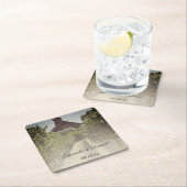 Dessous-de-verre Carré En Papier Vignoble et Rustique Mariage de la grange rouge (En situation)