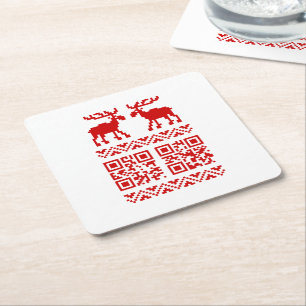 Dessous-de-verre Carré En Papier Vilain Sweater QR Code Bonne année!