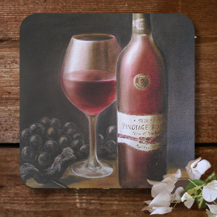 Dessous-de-verre Carré En Papier Vin rouge