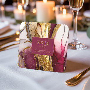 Dessous-de-verre Carré En Papier Vin rouge Mariage Abstrait Sparkling ID1018