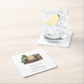 Dessous-de-verre Carré En Papier Vin rustique Barrel Vignoble Mariage (En situation)