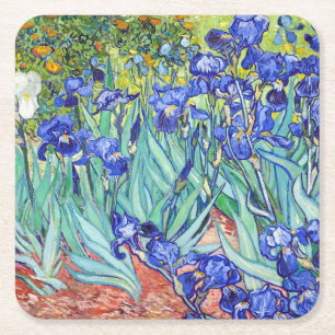 Dessous-de-verre Carré En Papier Vincent Van Gogh peignant Les Iris