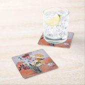 Dessous-de-verre Carré En Papier Vincent van Gogh - Vase avec Roses et anémones (En situation)