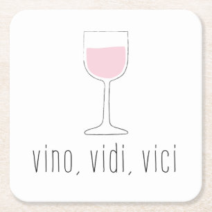 Dessous-de-verre Carré En Papier vino, vidi, vici - amateurs de vin