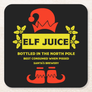 Dessous-de-verre Carré En Papier Vins De Noël Et Vins Étincelants Étiquettes