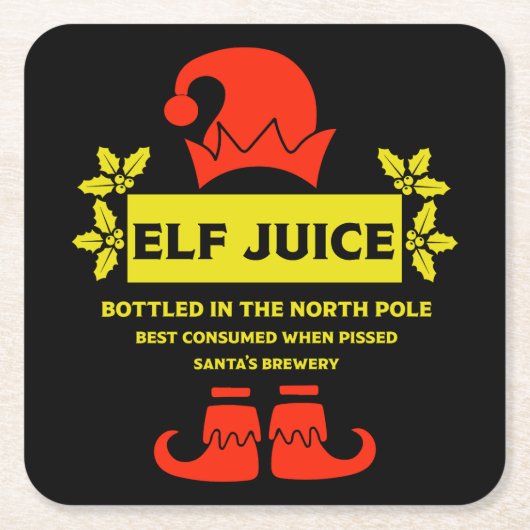 Dessous-de-verre Carré En Papier Vins De Noël Et Vins Étincelants Étiquettes (Devant)