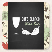 Vins Et Raisins, Bar À Vins Floral Chalkboard / Vi
