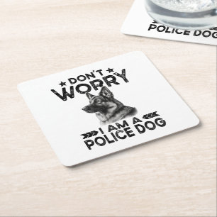 Dessous-de-verre Carré En Papier Vintage Allemand Berger Police Chien Propriétaire