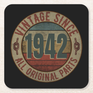 DESSOUS-DE-VERRE CARRÉ EN PAPIER VINTAGE DEPUIS 1942 TOUTES PIÈCES D'ORIGINE
