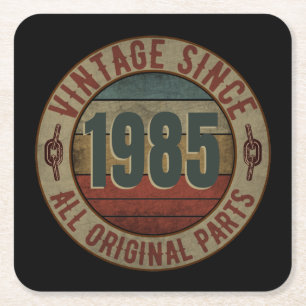 DESSOUS-DE-VERRE CARRÉ EN PAPIER VINTAGE DEPUIS 1985 TOUTES LES PARTIES ORIGINALES.