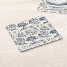 Vintage français campagne "Toile de Jouy bleue"