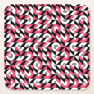 Dessous-de-verre Carré En Papier Vintage Glitch : Motif Abstrait géométrique