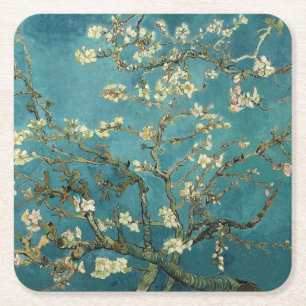 Dessous-de-verre Carré En Papier Vintage Van Gogh Almond Blossom