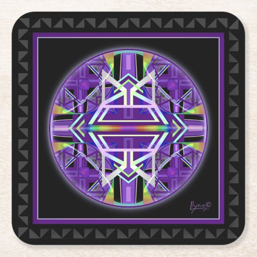 Dessous-de-verre Carré En Papier Violet W3 (Devant)