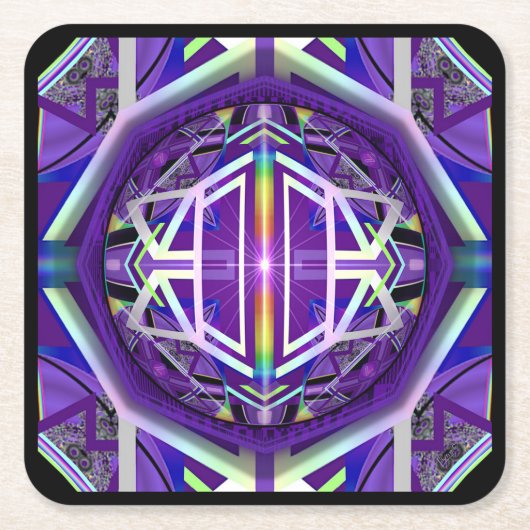 Dessous-de-verre Carré En Papier Violet W3 (Devant)
