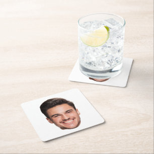 Dessous-de-verre Carré En Papier Visage personnalisé sur mesure