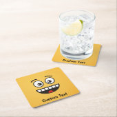 Dessous-de-verre Carré En Papier Visage souriant avec Dessous de verre papier Carré (En situation)