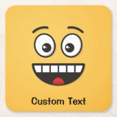 Dessous-de-verre Carré En Papier Visage souriant avec Dessous de verre papier Carré (Devant)