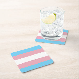 Dessous-de-verre Carré En Papier Visibilité du drapeau de fierté transgenre de Slip