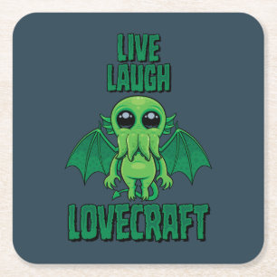 Dessous-de-verre Carré En Papier Vivez Riez Lovecraft Cthulhu Mignon
