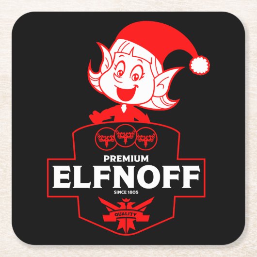 Dessous-de-verre Carré En Papier Vodka de Noël amusante (Devant)