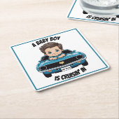 Dessous-de-verre Carré En Papier Voiture Classique Voiture Baby Boy Cruisin' Dans D (Incliné)