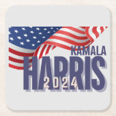 Dessous-de-verre Carré En Papier Vote Harris Election 2024 (Devant)