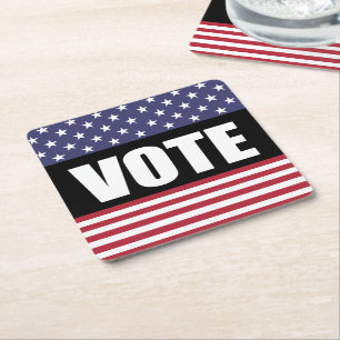 DESSOUS-DE-VERRE CARRÉ EN PAPIER VOTER