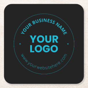 Dessous-de-verre Carré En Papier Votre logo Nom et site Web de l'entreprise modif
