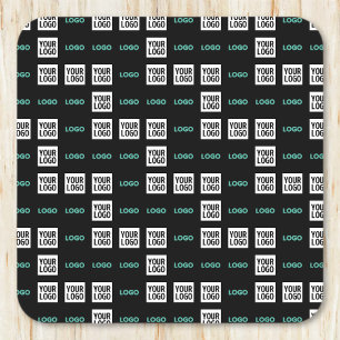 Dessous-de-verre Carré En Papier Votre logo ou image   Zig Zag Motif avec deux imag