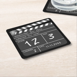 Dessous-de-verre Carré En Papier Votre Propre Clapperboard Personnalisé