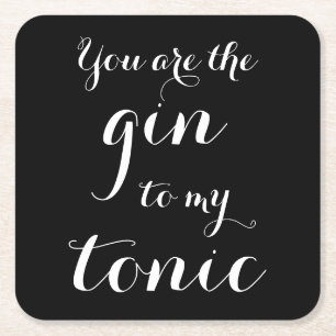 Dessous-de-verre Carré En Papier Vous êtes le gin pour mes sous-verres de fête de m