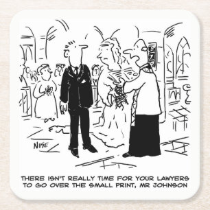 Dessous-de-verre Carré En Papier Vows mariage Petite impression Victoire et Mariage