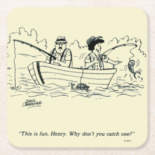 Dessous-de-verre Carré En Papier Voyage de pêche