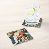 Dessous-de-verre Carré En Papier Voyageur de l'espace (En situation)