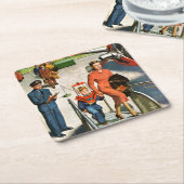 Dessous-de-verre Carré En Papier Voyageur de l'espace (Incliné)